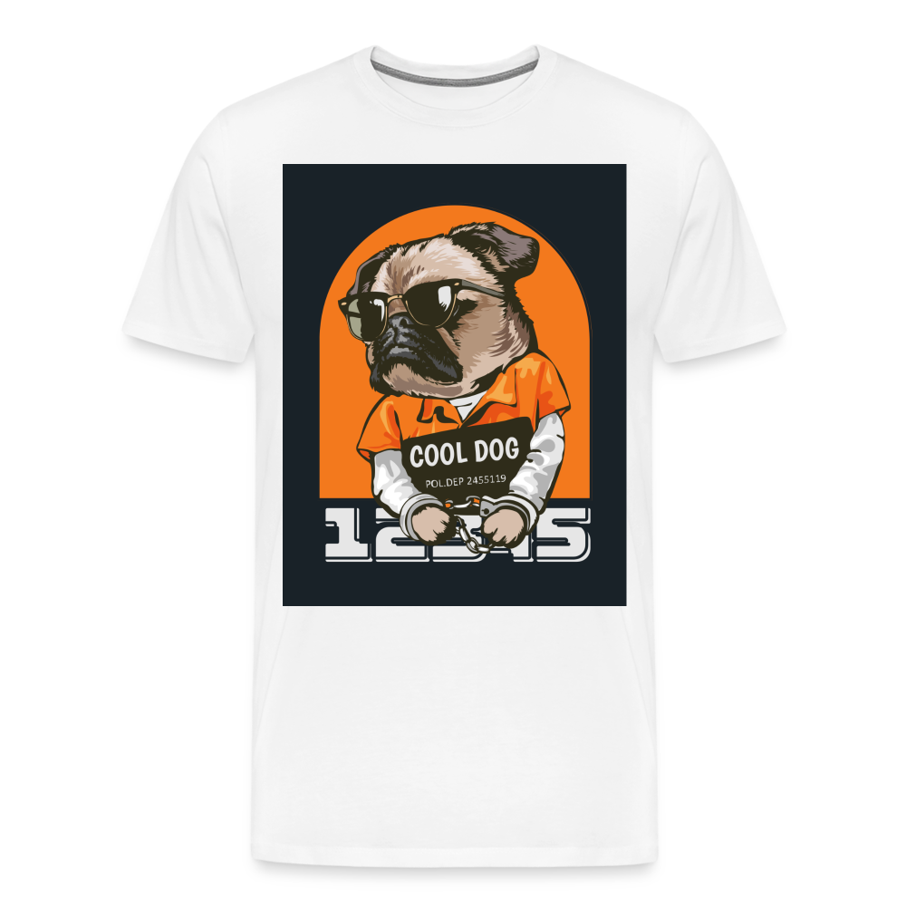 Cool Dog Men's Premium T-Shirt - white