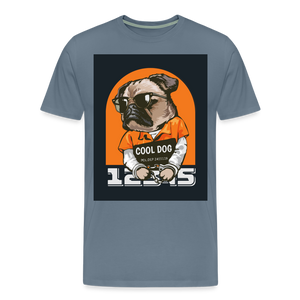 Cool Dog Men's Premium T-Shirt - steel blue